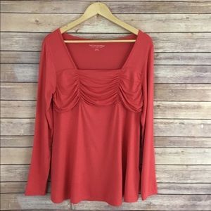 Soft Surroundings LS Top With Shirring